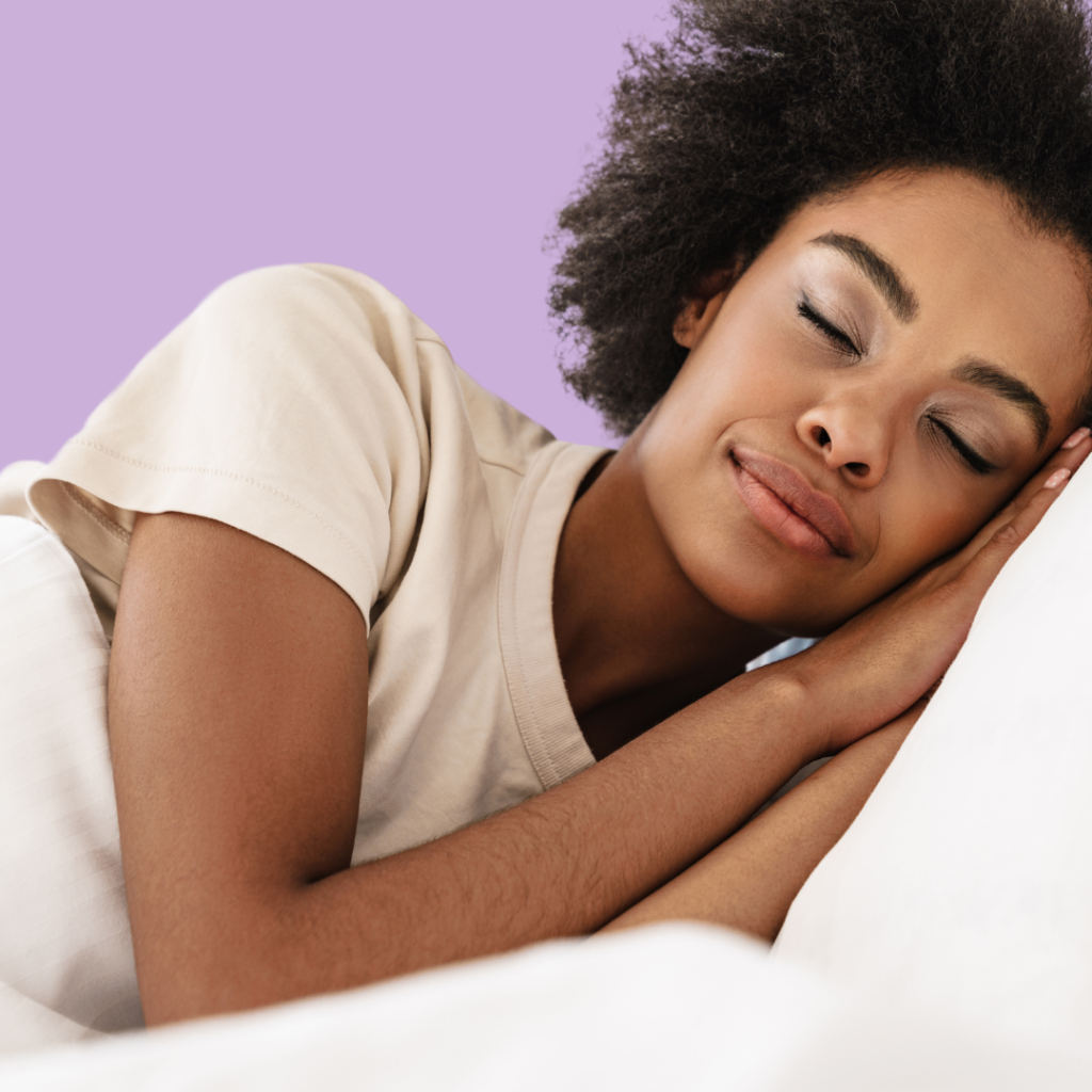 woman sleeping peacefully after taking magnesium supplement